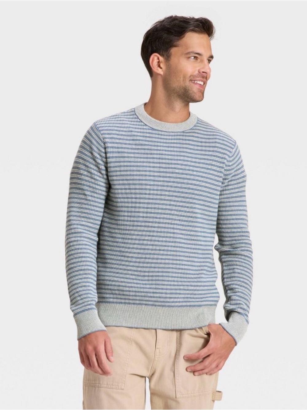 Goodfellow & Co Men's Textured Striped Crewneck Sweater